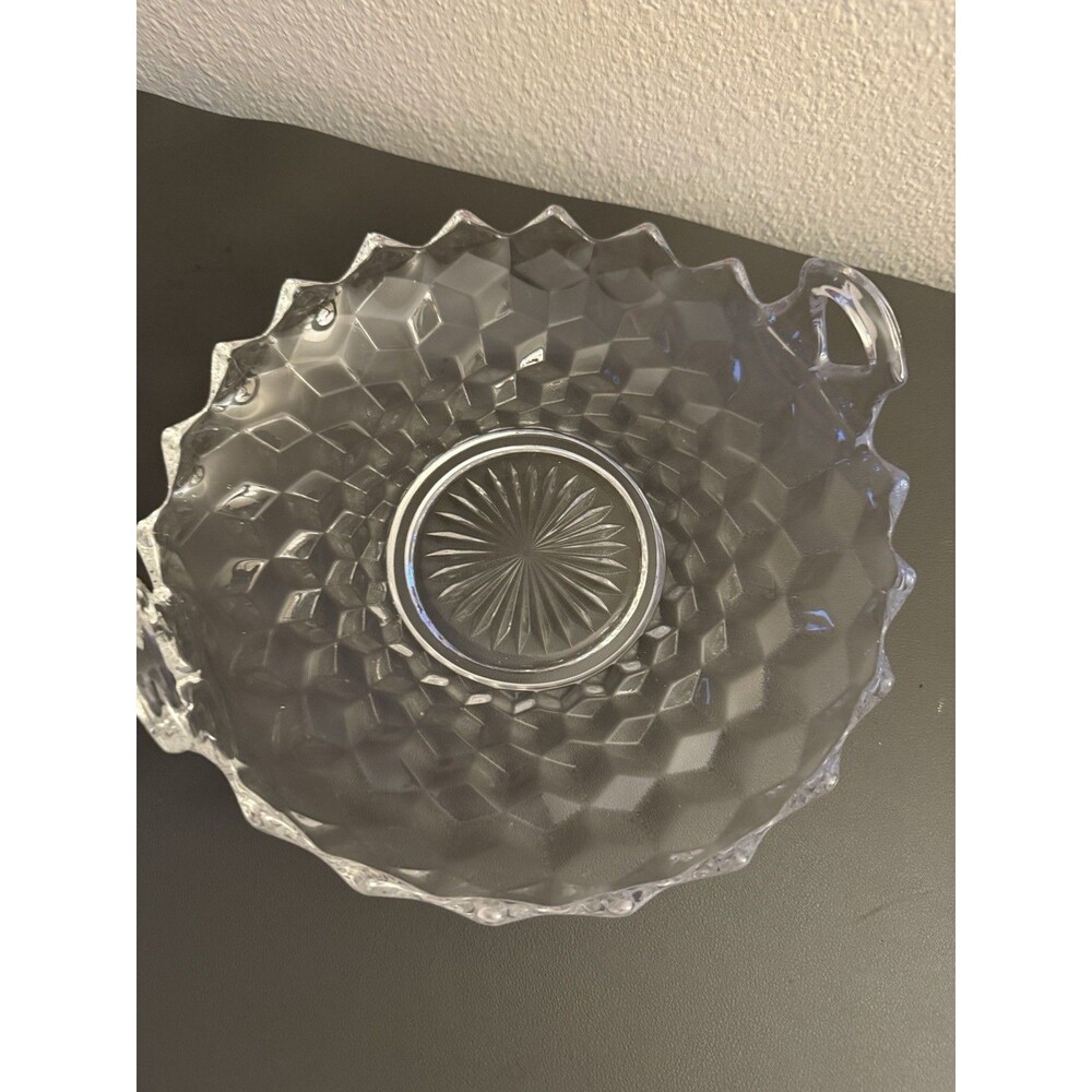 Fostoria American Clear Handled Utility Tray Muffin Bowl - 9'' - Picture 2 of 6